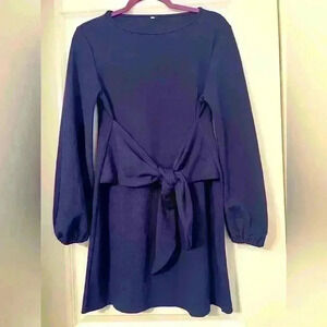 SMALL BLUE DRESS WITH FRONT TIE